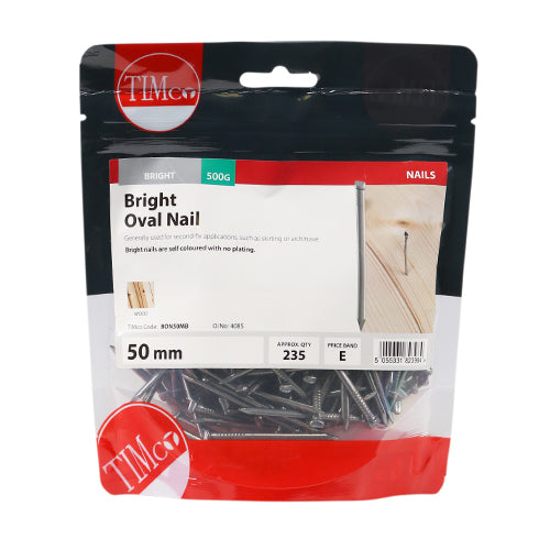 Timco Oval Nails - Bright 50mm - 0.5 Kilograms