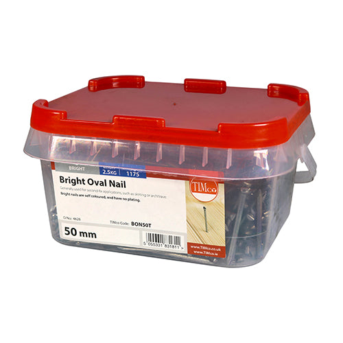 Timco Oval Nails - Bright 50mm - 2.5 Kilograms