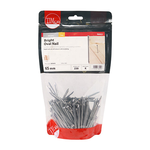 Timco Oval Nails - Bright 65mm