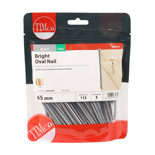 Timco Oval Nails - Bright 65mm - 0.5 Kilograms