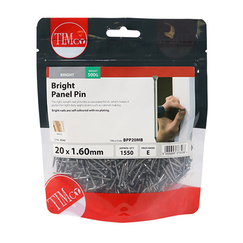 Timco Panel Pins - Bright 20 x 1.60 - 0.5 Kilograms