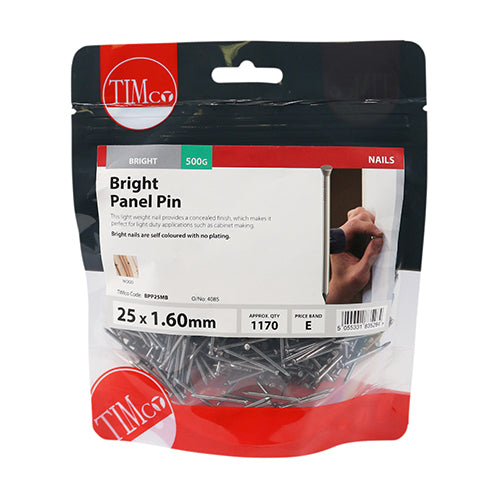 Timco Panel Pins - Bright 25 x 1.60 - 0.5 Kilograms