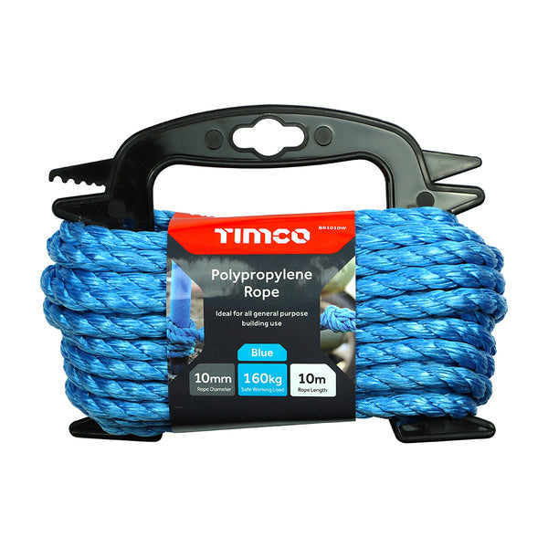 Timco Polypropylene Rope - Blue - Winder 10mm x 10m