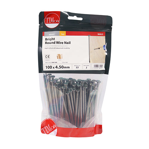 Timco Round Wire Nails - Bright 100 x 4.50