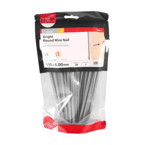 Timco Round Wire Nails - Bright 150 x 6.00