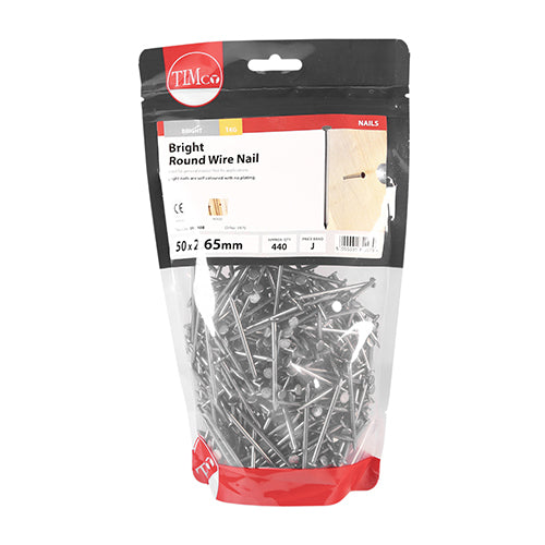 Timco Round Wire Nails - Bright 50 x 2.65