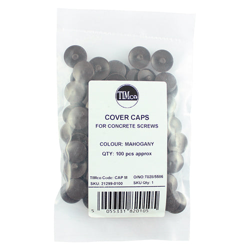 Timco Concrete Screw Cover Caps - Mahogany MAHOGANY - 100 Pieces