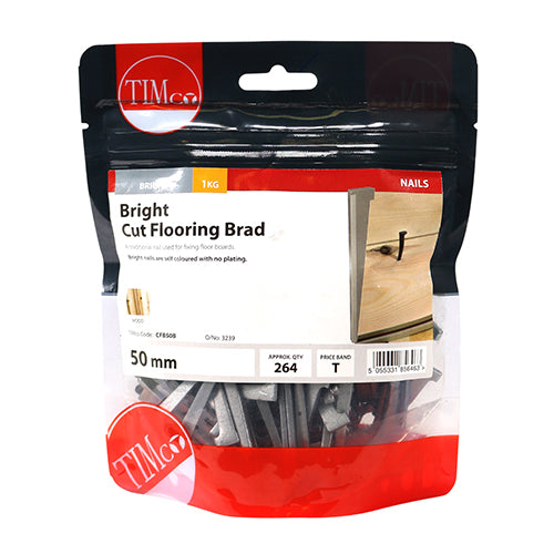 Timco Cut Flooring Brads - Bright 50mm