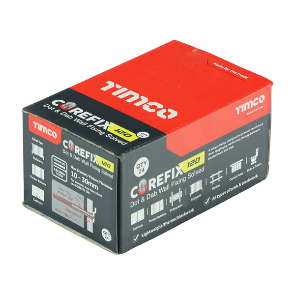 Timco Corefix 120 Dot & Dab Wall Fixing 5.0 x 120 - 24 Pieces