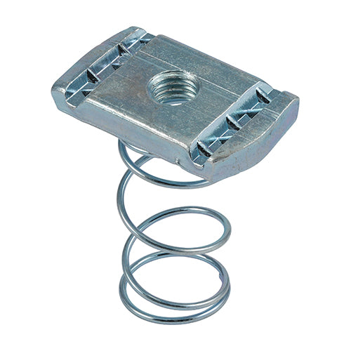 Timco Channel Nuts Long Spring - Zinc M8 - 100 Pieces