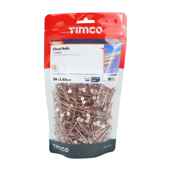Timco Clout Nails - Copper 38 x 2.65