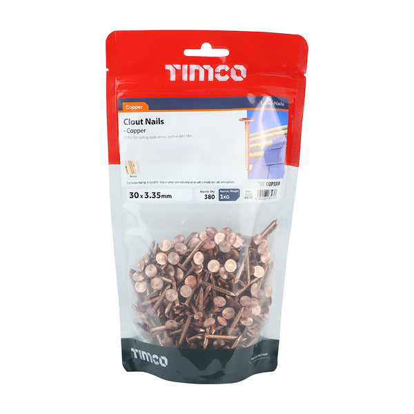 Timco Clout Nails - Copper 30 x 3.35
