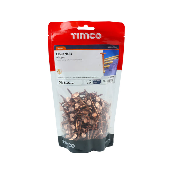 Timco Clout Nails - Copper 50 x 3.35