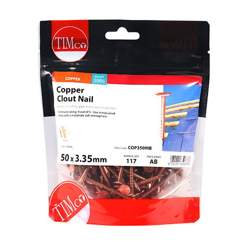 Timco Clout Nails - Copper 50 x 3.35 - 0.5 Kilograms