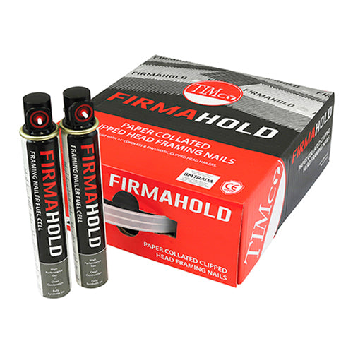 Timco FirmaHold Collated Clipped Head Nails & Fuel Cells - Trade Pack - Plain Shank - FirmaGalv + 3.1 x 90/2CFC - 2200 Pieces