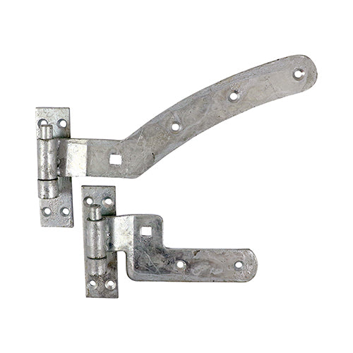 Timco Pair of Curved Rail Hinge Set - Right Hand - Hot Dipped Galvanised 300mm