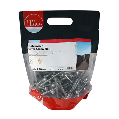 Timco Drive Screws - Galvanised 100 x 5.40 - 2.5 Kilograms