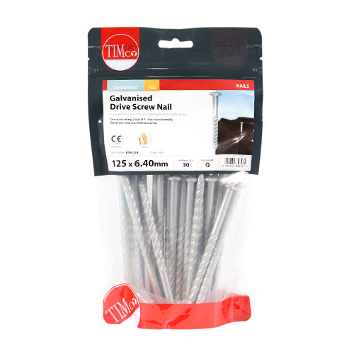Timco Drive Screws - Galvanised 125 x 6.40