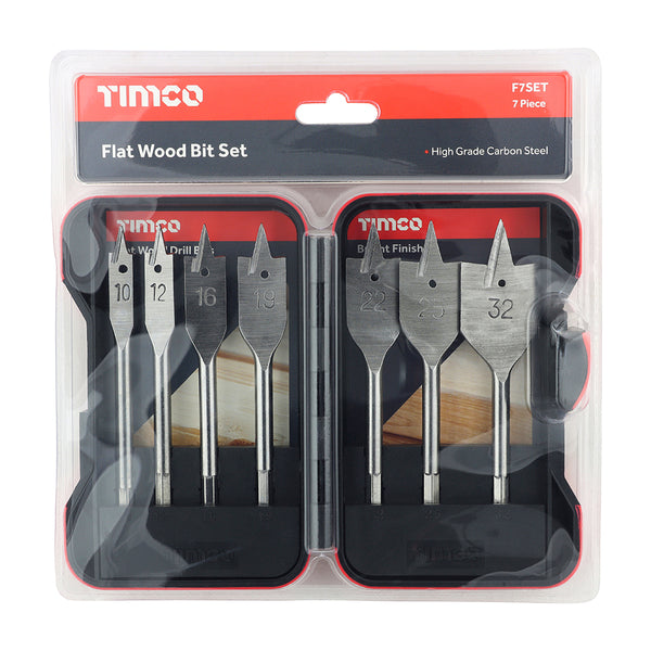 Timco Flat Wood Bit Set 7pc