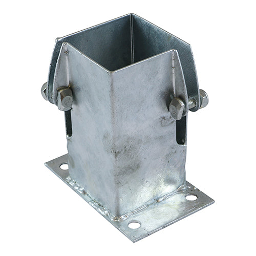 Timco Flush Fit Bolt Down Shoe - Bolt Secure - Hot Dipped Galvanised 100mm