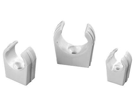 Polypipe Floor Duct Pipe Clip 15mm White 50 Pk S26