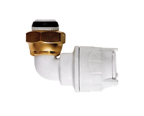 PolyFit Bent Tap Connector 15mm x 1/2" White OFIT1715