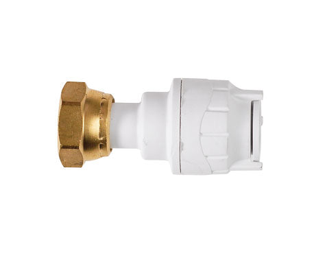 PolyFit Straight Tap Connector 15mm x 3/4inch White OFIT71534B