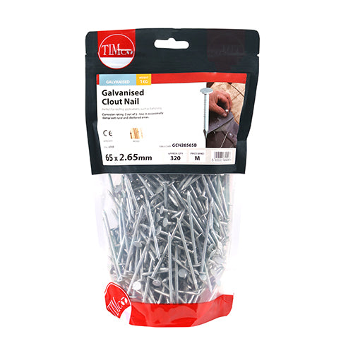 Timco Clout Nails - Galvanised 65 x 2.65