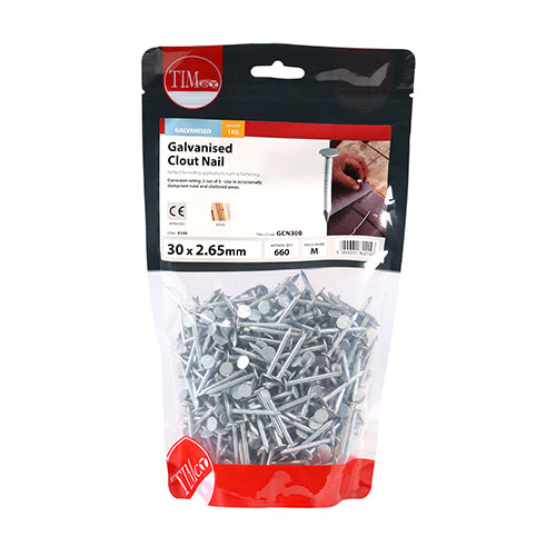 Timco Clout Nails - Galvanised 30 x 2.65