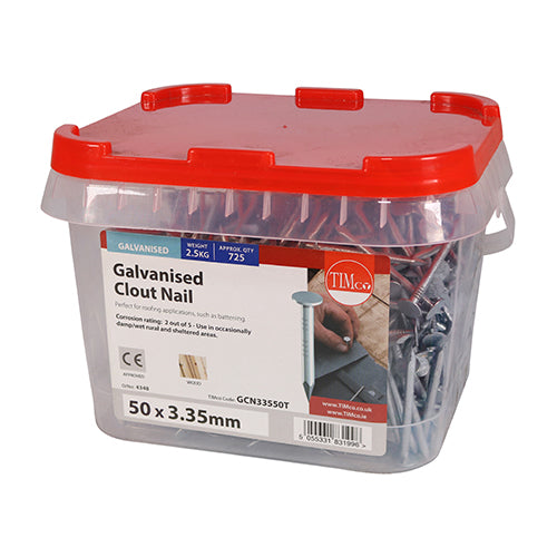 Timco Clout Nails - Galvanised 50 x 3.35 - 2.5 Kilograms