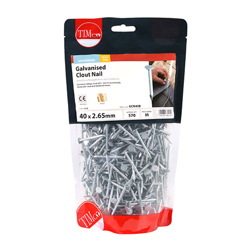 Timco Clout Nails - Galvanised 40 x 2.65