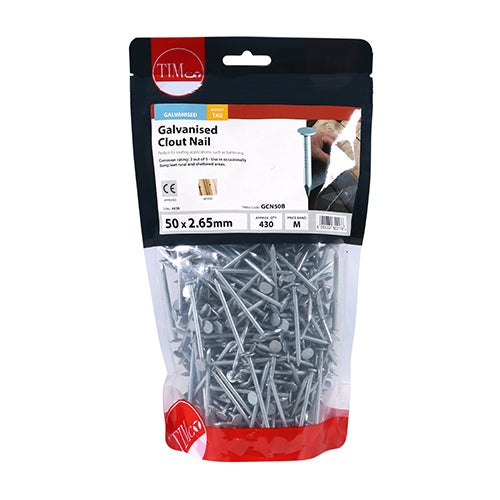 Timco Clout Nails - Galvanised 50 x 2.65
