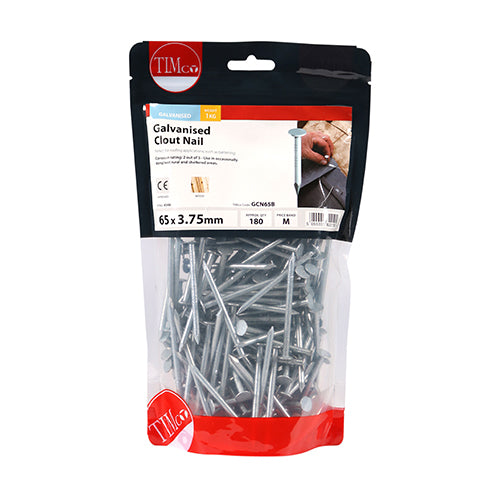 Timco Clout Nails - Galvanised 65 x 3.75
