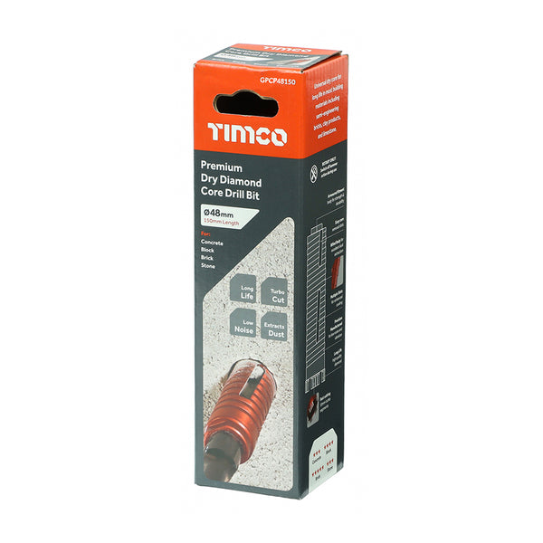 Timco Premium Dry Diamond Core Drill Bit 48 x 150mm