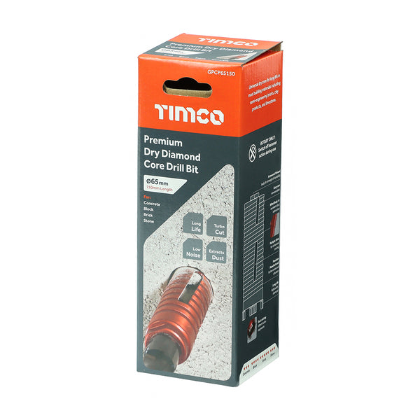 Timco Premium Dry Diamond Core Drill Bit 65 x 150mm