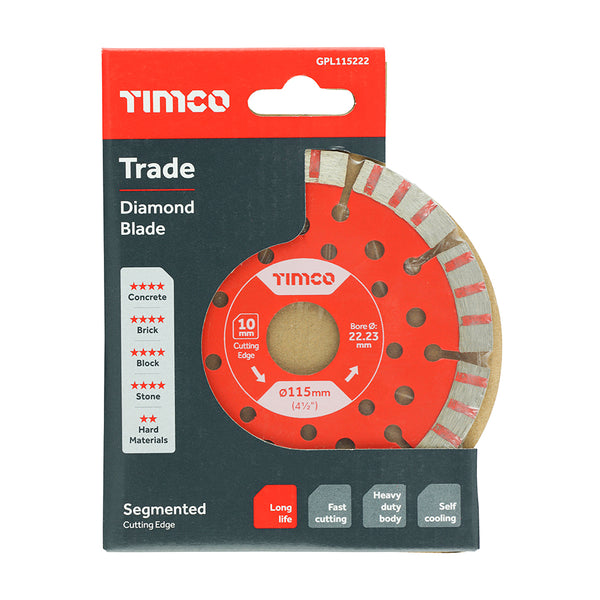 Timco Trade Diamond Blade - Segmented 115 x 22.2