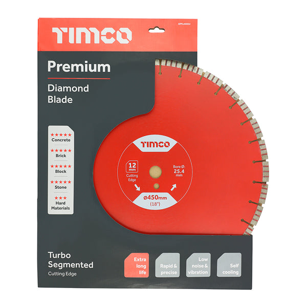 Timco Premium Diamond Blade - Turbo Segmented 450 x 25.4