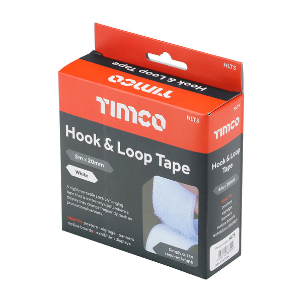 Timco Hook and Loop Tape 5m x 20mm