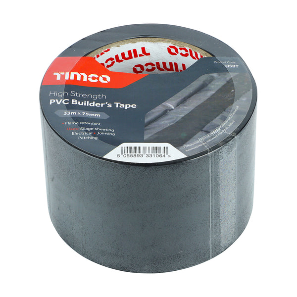 Timco High Strength PVC Builder's Tape 33m x 75mm