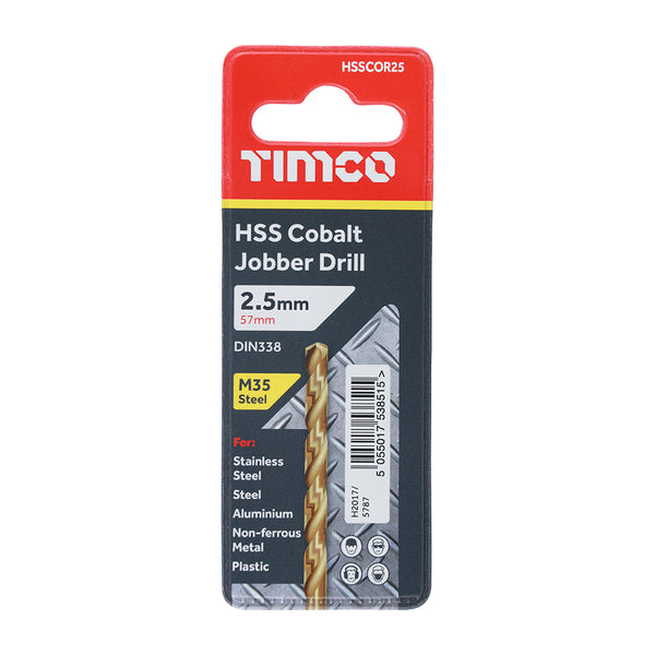 Timco Ground Jobber Drills - Cobalt M35 2.5mm