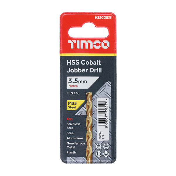 Timco Ground Jobber Drills - Cobalt M35 3.5mm