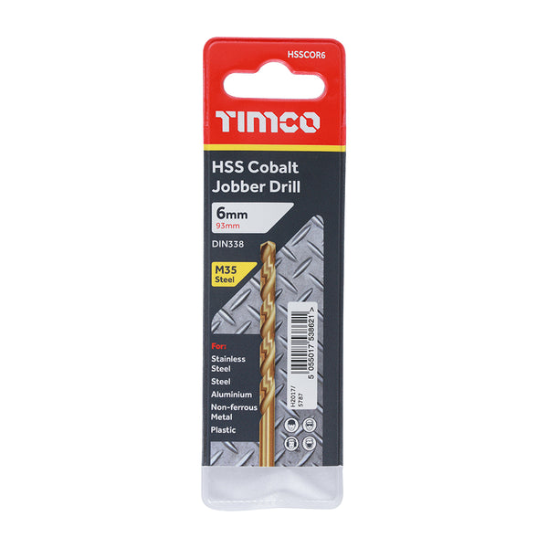 Timco Ground Jobber Drills - Cobalt M35 6.0mm