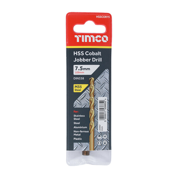 Timco Ground Jobber Drills - Cobalt M35 7.5mm