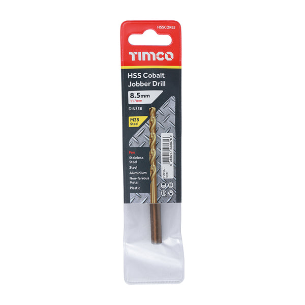 Timco Ground Jobber Drills - Cobalt M35 8.5mm