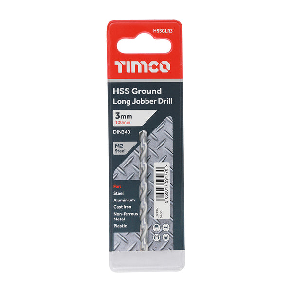 Timco Ground Long Jobber Drills - HSS M2 3.0mm