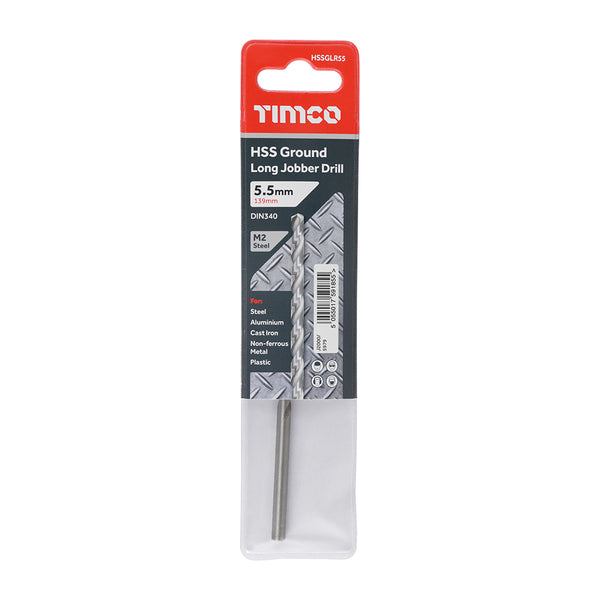 Timco Ground Long Jobber Drills - HSS M2 5.5mm