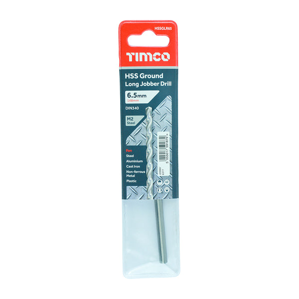 Timco Ground Long Jobber Drills - HSS M2 6.5mm