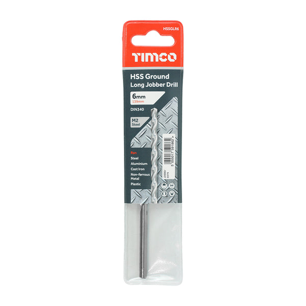 Timco Ground Long Jobber Drills - HSS M2 6.0mm