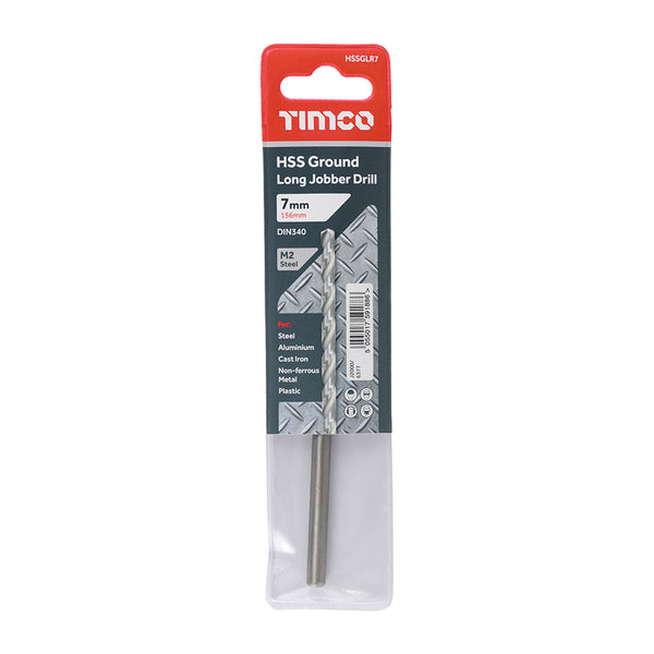 Timco Ground Long Jobber Drills - HSS M2 7.0mm