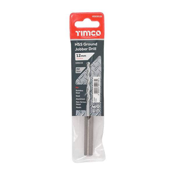 Timco Ground Jobber Drills - HSS M2 12.0mm